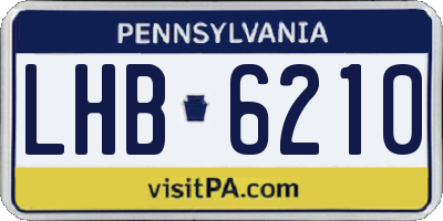 PA license plate LHB6210