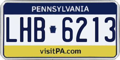 PA license plate LHB6213
