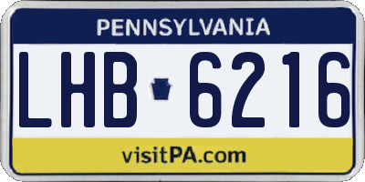 PA license plate LHB6216