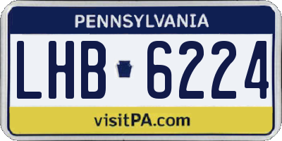PA license plate LHB6224