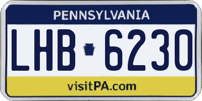 PA license plate LHB6230