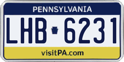 PA license plate LHB6231