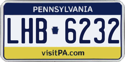 PA license plate LHB6232