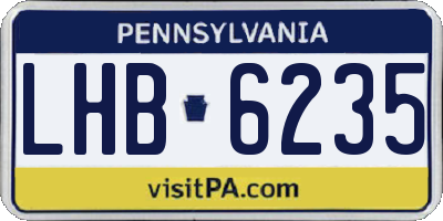 PA license plate LHB6235