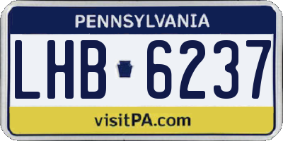PA license plate LHB6237