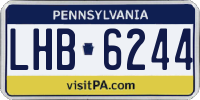 PA license plate LHB6244