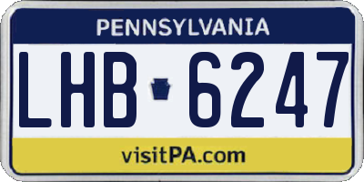 PA license plate LHB6247