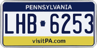 PA license plate LHB6253