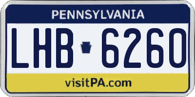 PA license plate LHB6260