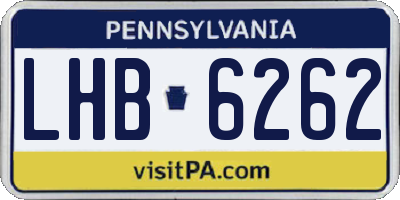 PA license plate LHB6262