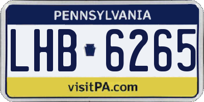 PA license plate LHB6265