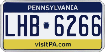 PA license plate LHB6266