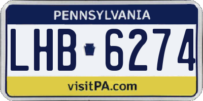 PA license plate LHB6274