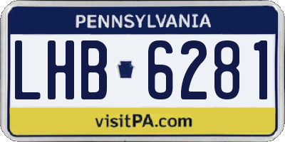PA license plate LHB6281