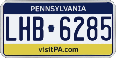 PA license plate LHB6285