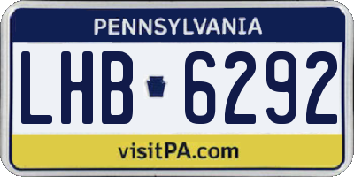 PA license plate LHB6292