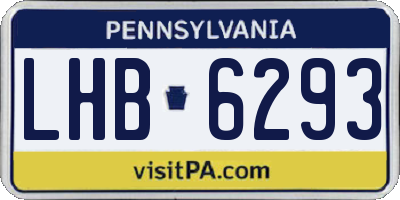 PA license plate LHB6293