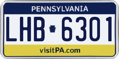 PA license plate LHB6301