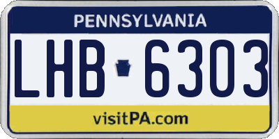 PA license plate LHB6303