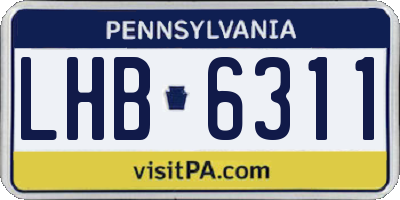 PA license plate LHB6311
