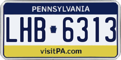 PA license plate LHB6313