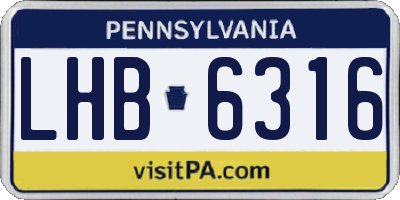 PA license plate LHB6316