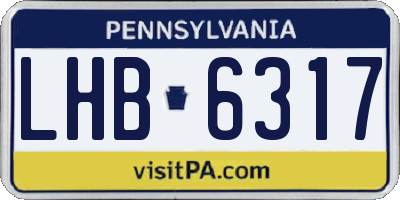 PA license plate LHB6317