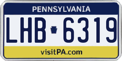 PA license plate LHB6319