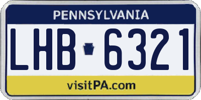 PA license plate LHB6321