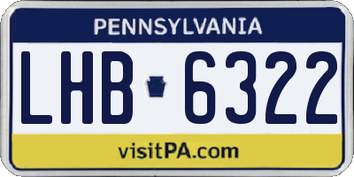 PA license plate LHB6322