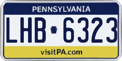 PA license plate LHB6323