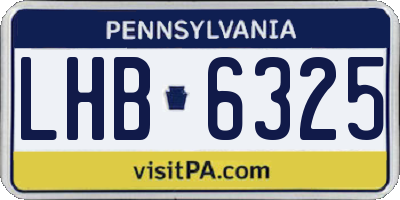 PA license plate LHB6325