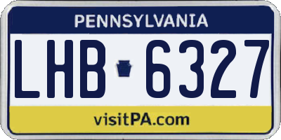 PA license plate LHB6327
