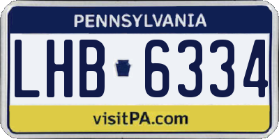 PA license plate LHB6334