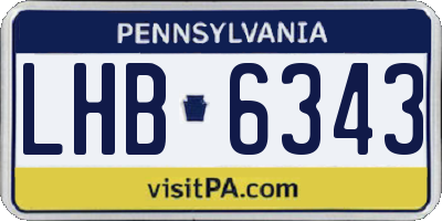 PA license plate LHB6343