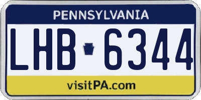 PA license plate LHB6344