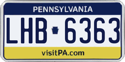PA license plate LHB6363