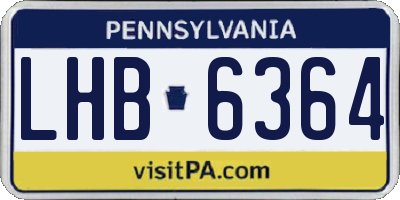 PA license plate LHB6364