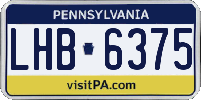 PA license plate LHB6375