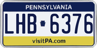 PA license plate LHB6376