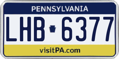 PA license plate LHB6377