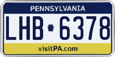 PA license plate LHB6378