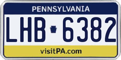 PA license plate LHB6382