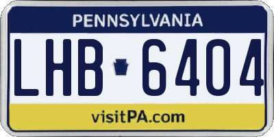 PA license plate LHB6404