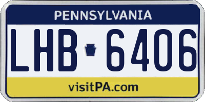 PA license plate LHB6406