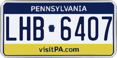 PA license plate LHB6407