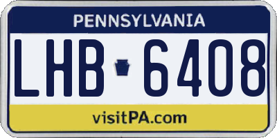PA license plate LHB6408