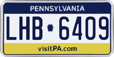 PA license plate LHB6409