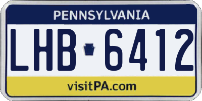 PA license plate LHB6412
