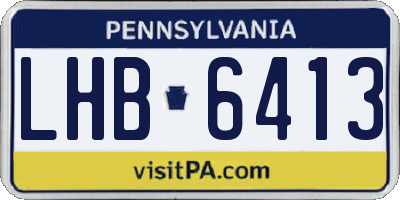 PA license plate LHB6413